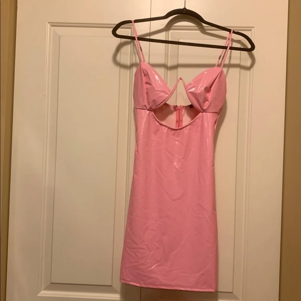 FASHION NOVA PINK PATENT LEATHER DRESS